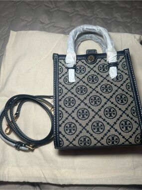 Tory Burch T-Monogram Jacquard Mini Shopper Tote